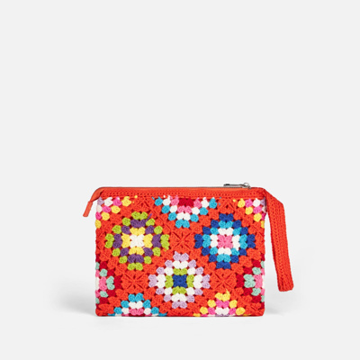 Mc2 Saint Barth Orange Crochet Pochette In Orange