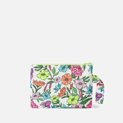 Mc2 Saint Barth Pareasy Nylon Pochette With Flower Print In Multicolor