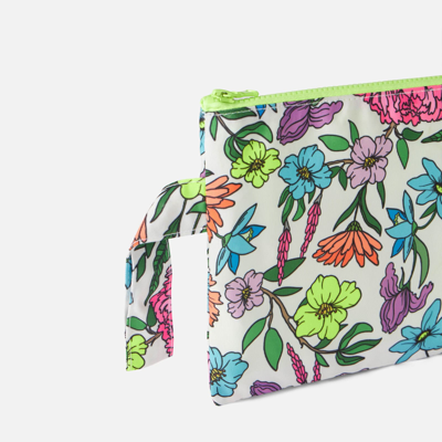 Mc2 Saint Barth Pareasy Nylon Pochette With Flower Print In Multicolor