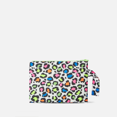 Mc2 Saint Barth Pareasy Nylon Pochette With Animalier Print In White