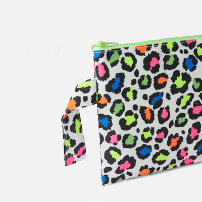 Mc2 Saint Barth Pareasy Nylon Pochette With Animalier Print In White