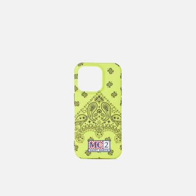 Shop Mc2 Saint Barth Cover For Iphone 14 Pro With Bandanna Print In Fluo