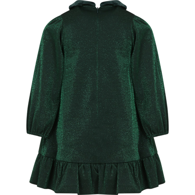 Shop La Stupenderia Green Dress For Girl With Bow