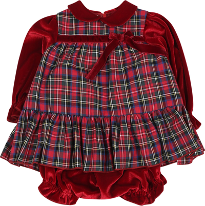 Shop La Stupenderia Red Dress Fro Baby Girl With Bow