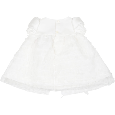 Shop La Stupenderia Vestito Bianco Per Neonata Con Fiocco In White