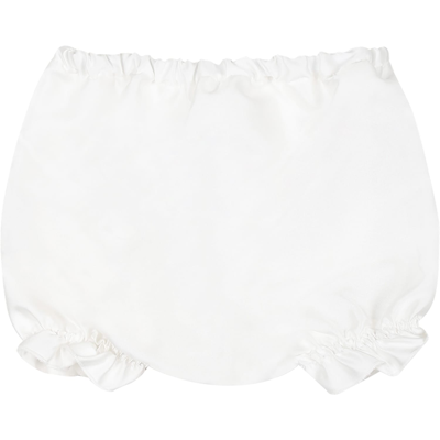 Shop La Stupenderia Vestito Bianco Per Neonata Con Fiocco In White