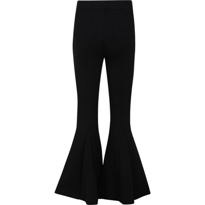 Shop Blumarine Bblack Trousers For Girl With Logo In Black