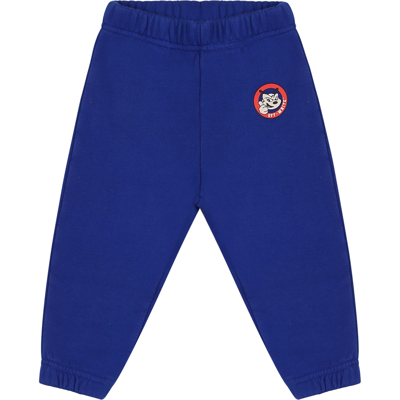 Shop Off-white Blue Trackpants For Baby Boy