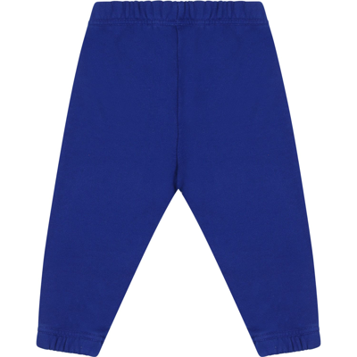 Shop Off-white Blue Trackpants For Baby Boy