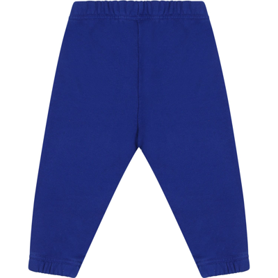 Off-white Blue Trackpants For Baby Boy In Blue