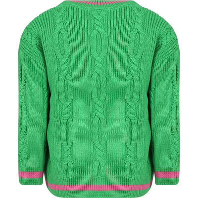 Shop Mini Rodini Green Sweater For Girl