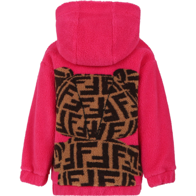 Shop Fendi Fuchsia Sweatshirt With Bear For Girl