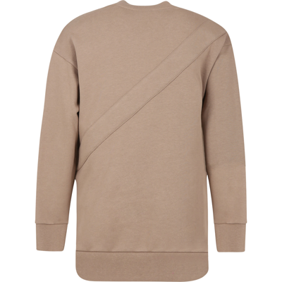 Shop Fendi Beige Sweatshirt With Baguette For Kids In Brown
