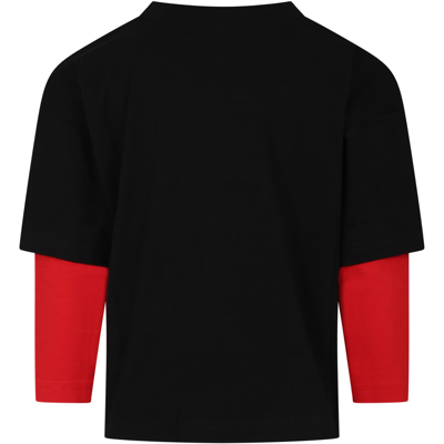 Shop Hugo Boss Black T-shirt For Children With Logo