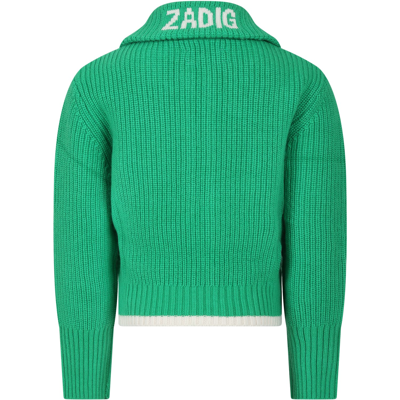Shop Zadig &amp; Voltaire Green Cardigan For Girl