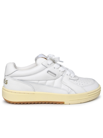 Shop Palm Angels White Leather Sneakers Woman