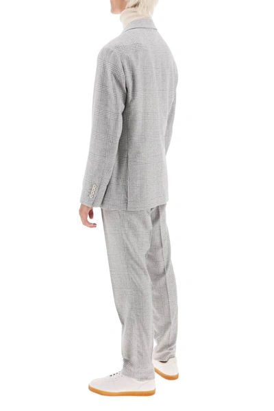 Shop Brunello Cucinelli Prince Of Wales Tailored Suit In Grey