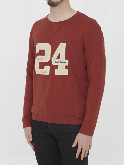 Shop Saint Laurent "24 " Sweatshirt In Red