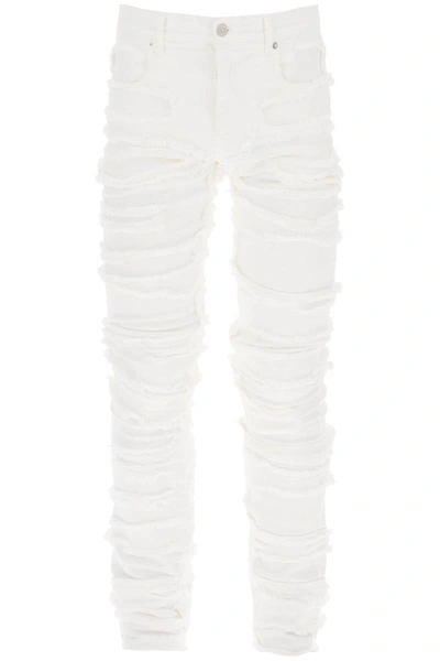 Shop Alyx 1017  9sm Ripped Effect Skinny Jeans In White