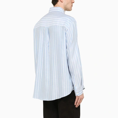 Shop 424 Striped Shirt In Light Blue