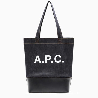Shop Apc A.p.c. Axelle Tote Bag In Denim And In Blue