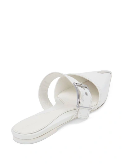 Alexander Mcqueen Mirror Pointed Open Back Sandals In Metallic