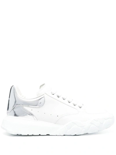 Shop Alexander Mcqueen Court Leather Sneakers In White