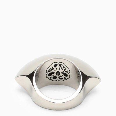 Shop Alexander Mcqueen Domed Ring In In Metal