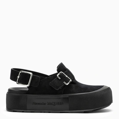 Shop Alexander Mcqueen Mount Slick Sandals In Black