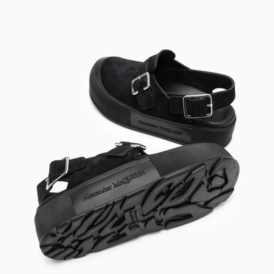 Shop Alexander Mcqueen Mount Slick Sandals In Black