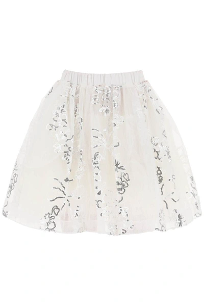 Shop Simone Rocha Embroidered Tutu Skirt In White