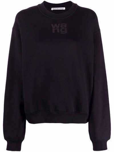 Shop Alexander Wang Logo-print Sweatshirt In Black