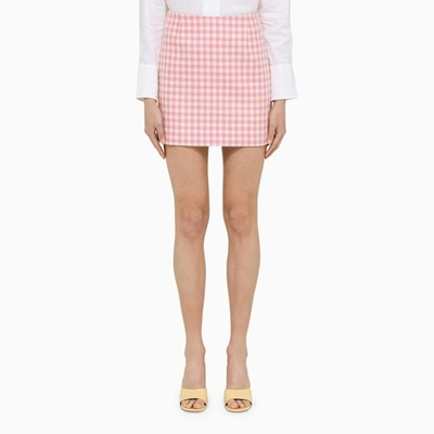 Shop Ami Alexandre Mattiussi Ami Paris Checkered Mini Skirt In Pink