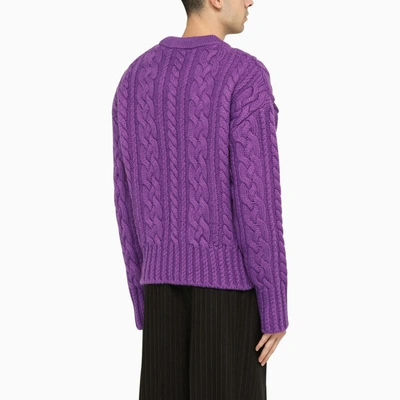 Shop Ami Alexandre Mattiussi Ami Paris Crew-neck Sweater In Purple