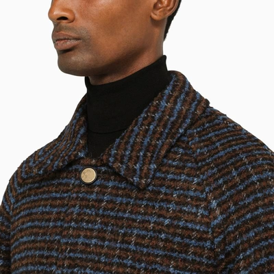 Shop Andersson Bell Checked Single-breasted Coat In Blue