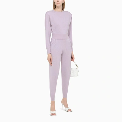 Shop Art Essay Lilac Crew Neck Sweater In Pink
