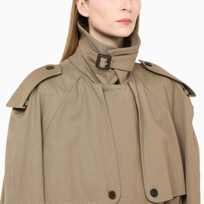 Shop Balenciaga Double-breasted Trench Coat In Beige