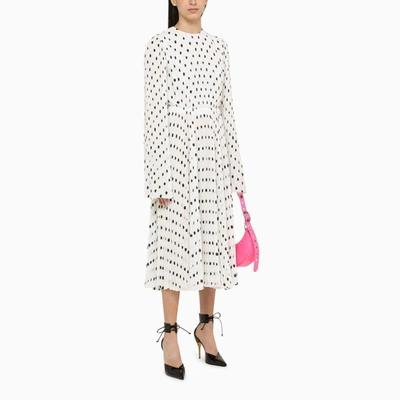 Shop Balenciaga Hand Drawn Polka Dot Dress In White