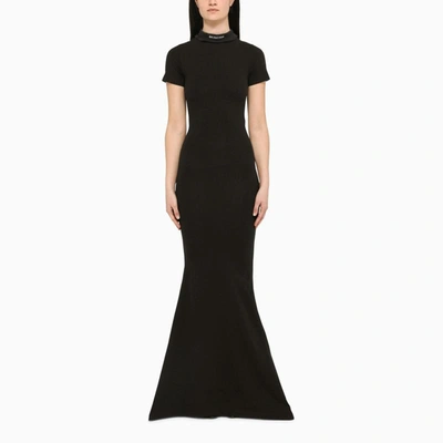 Shop Balenciaga Washed-out Maxi T-shirt Dress In Black