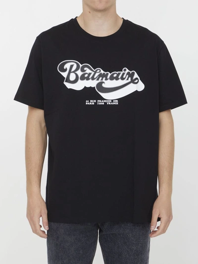 Shop Balmain 70' T-shirt In Black/white