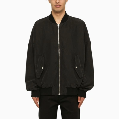 Balmain Reversible Bomber Jacket With Multicolored Sky Print In Green