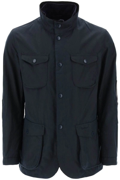 Shop Barbour 'ogston' Waxed Jacket In Blue