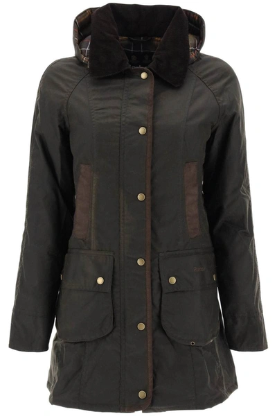 Shop Barbour Bower Waxed Parka In Brown