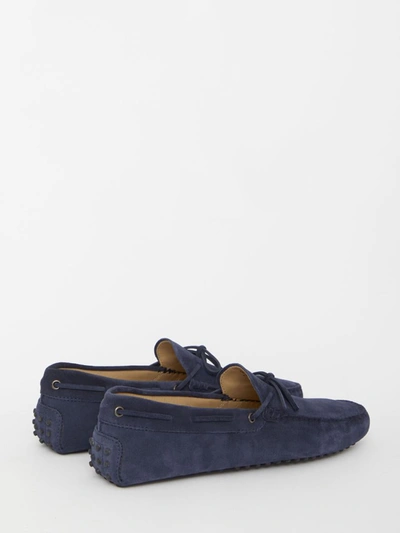 Shop Tod's Blue Gommino Loafers