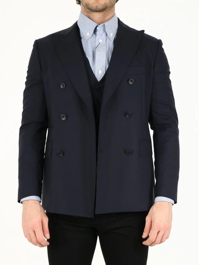 Shop Tonello Blue Wool Jacket