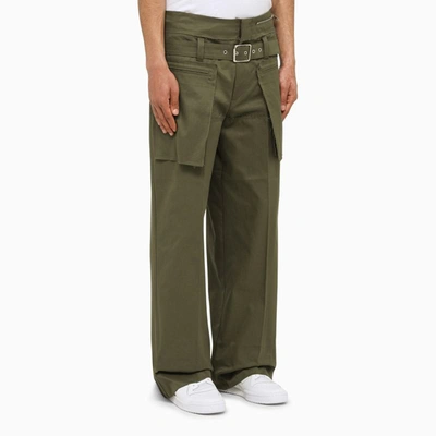 Shop Bluemarble Military Trousers With Belt In Green