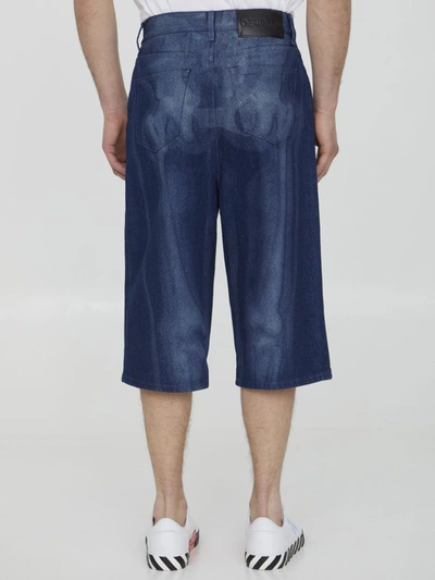 Shop Off-white Body Scan Bermuda Shorts In Light Blue