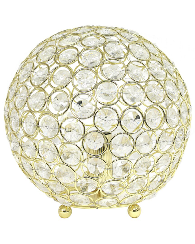 Shop Lalia Home Elipse Medium 8in Contemporary Metal Crystal Round Sphere  Glamourous Orb Table Lamp In Gold