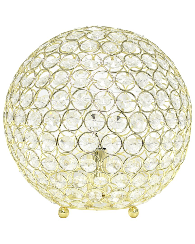 Shop Lalia Home Elipse Medium 10in Contemporary Metal Crystal Round Sphere  Glamourous Orb Table Lamp In Gold