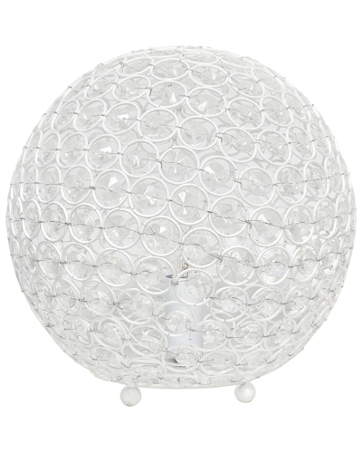 Lalia Home Elegant Designs Elipse 10 Inch Crystal Ball Sequin Table Lamp In White
